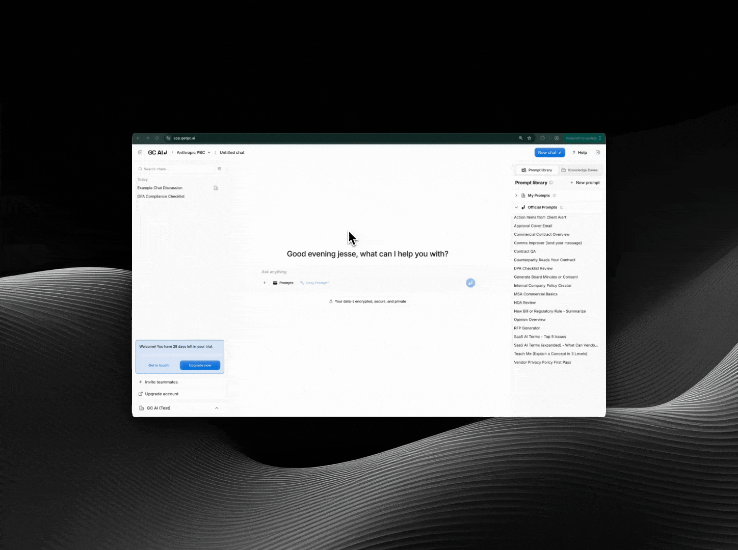 Demonstration of sharing a company profile